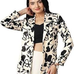 Fabcurate Stylish Petals and Posies Trendy Jacket for Women Black | Shawl Collar with Full Sleeve Jacket for Ladies | Casual Wear | Fashionable for Party-9