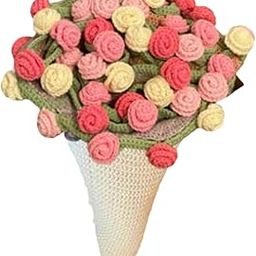 MERISHOPP Flower Bouquet Blanket Crochet Kit Gift Decoration for Anniversary Men Women 100cm-image-69