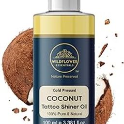Wildflower Essentials Virgin Coconut Oil Tattoo Shiner, Heals & Maintains, Hydrates & Moisturize Cold Pressed Pure & Natural 100ml-image-2