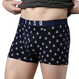 100% Organic Cotton Trunk for Men | Trendy Soft Stretch Fabric Innerwear | Outer Elastic Twin Layered Underwear for Mens | Printed Ultra-Light Regular Fit Trunks| Multicolored (Pack of 1)-image-67