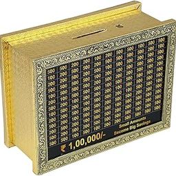 Premium ₹1,00,000 Target Wooden Money Saving Box | Daily Savings Challenge Piggy Bank | Golden Finish | Smart Goal-Based Cash Bank for Adults & Kids-20