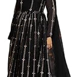 Women's Georgette Anarkali Gown with Dupatta | Dresses for Girls | Pant Not Included || Georgette Embroidered Anarkali Gown for Women-image-81