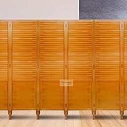 MiniMeDeskCo Room Partition/Screen/Room Separator/Wood Screen for Living Room, Bedroom, Office, Restaurant, and Hallway (6 Panel with Stand)-image-47
