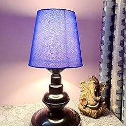 DIKANSHA Blue Conical Shade and Beautiful Table Lamp for Bedroom and Drawing Room-13