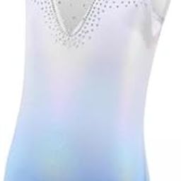 CALANDIS™ 3xGirls Gymnastics Leotards Shiny Rhinestones Sparkling Athletic Clothes Costume 10 | Leotards & Unitards | Kids' Dancewear | Dancewear-image-78