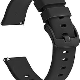 PunnkFunnk 20mm Silicone Band Strap with Metal Buckle Compatible with Amazfit GTS 2 Mini, Amazfit Bip/Bip U/Pro/Lite, Bip S, Amazfit GTS/ 2/2e, Amazfit GTR, Samsung Galaxy Watch 4/5 20mm Lugs-22