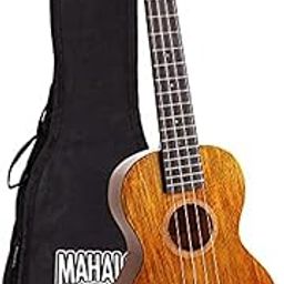 Mahalo Hano Series 4 String Concert Ukulele with Bag, Vintage Natural, Brown-image-1