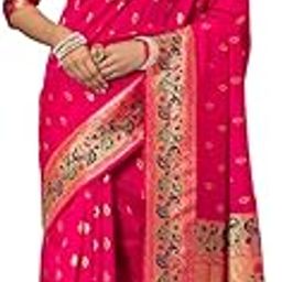 jaanvi fashion Women's Banarasi Paithani Silk With Zari Jacquard Work Saree With Blouse Piece-picture-16