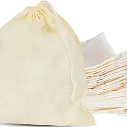 Birdbrid Cotton Muslin Drawstring Bags 10x12 Inch Reusable Natural Gift Sachet Bags for Candy, Wedding, Party Pack of 4-image-48