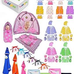 Toddylon 56 PCS Premium Newborn Baby Gift Set | Baby Shower Gift | All-in-One Infant Essentials Combo Kit with Soft Cotton Clothing, Mattress & More | Ideal for Baby Boys & Girls (0–6 Months) (Pink -3)-image-68