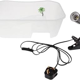 BNF® White Reptile Turtle Tank Vivarium Feeding Box with Lamp Holder UK Plug|Pet Supplies | Reptile Supplies| 1 Piece Turtle Tank1 Piece E27 Base Lampholder-image-12