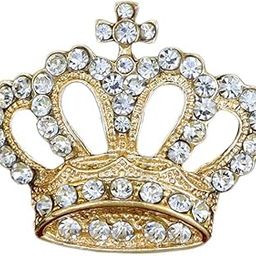 Rhinestone Crown Brooch Pin Gold color brooch for women/girls-image-50
