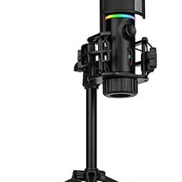 MIC-48-RGB-TP-BK - Black RGB Microphone with Tripod - 48KHz/16bit - Cardioid Pattern - Wired 3.5mm TRS - Gaming & Podcasting-31
