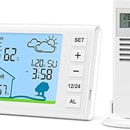 ORIA Wireless Weather Station, Indoor Outdoor Thermometer with Clock, Wireless Temperature and Humidity Gauge Monitor with 5 Weather Forecasts, Alarm, Snooze, Time, Date, for Home, Garden, Hotel-image-9