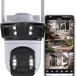 TIENCIY Pan Tilt Outdoor Security Camera, 3 Lens HD 2K Wireless Wi-Fi IP Camera, Home Surveillance CCTV Cameras with Motion Detection Alarm/Auto Tracking/Night Vision/Remote Viewing (3 Lens Cam)-image-28