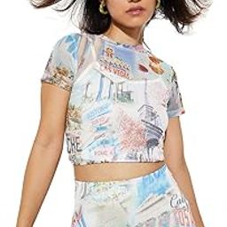 Max URB_N Women Printed Mesh Top with Camisole-image-47
