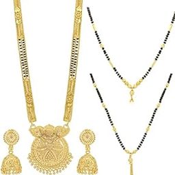Spectacular Gold Plated Combo Mangalsutra Set for Women (CBMS100890)-image-2