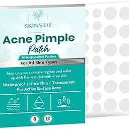 Acne Pimple Patches for Face Pimples | Hydrocolloid Facial Spot Patches with 0.5% Salicylic Acid for Pimple Healing | Invisible Waterproof Absorbs Excess Oil & Pimple Overnight (36 Patches)-32