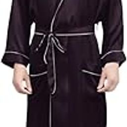 Luxury Satin Robe for Men with Piping-image-6