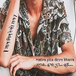 Voorkoms Mix Mantra Sanskrit English Punjabi Men Women Waterproof Temporary Body Tattoo-image-91