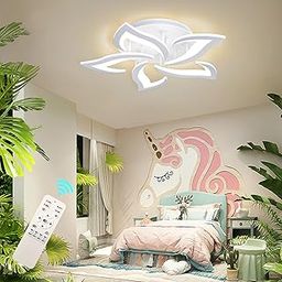 AHAWILL Ceiling Light Dimmable Modern Embedded LED Chandelier Metal Acrylic Petal Ceiling Light, Suitable for Living Rooms, Bedrooms, Children's Rooms, Etc.23.8″/35w/5 Heads……-picture-19