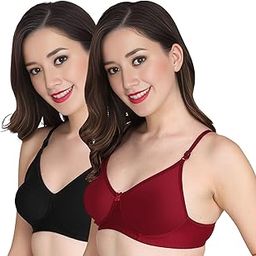 Women Everyday Non Padded Bra (Pack of 2) - Made of Pure Cotton Full Coverage Non Wired Soft Cup for T-Shirt Saree Dress Sports Garment for Daily Use Everyday-image-71