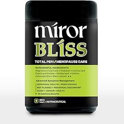 Miror Bliss: Peri/Menopause Supplement for Women with Magnesium Glycinate for Hot Flashes, Mood Swings, Anxiety, Hormonal Imbalance. 30 Tablets-image-86