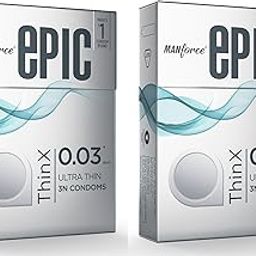 Manforce Epic ThinX Ultra Thin Condoms for Men - 3 Count| 0.03mm| Vegan| No Harsh Chemicals| With Disposable Pouch| Easy Peel Pack x Pack of 2-picture-16