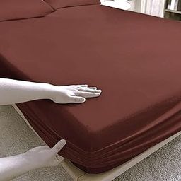 LIVFRESH 100% Waterproof Soft Terry Cotton Mattress Protector/Cover | Breathable and Ultra Soft Fitted Bed Mattress Protector for Baby/Adult (72"×78" Inch) Or (6"x6.5" Feet, King Size, Coffee)-image-77