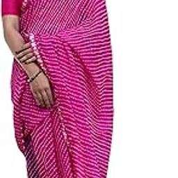 SKYCRAFTX 60gms Georgette Lehriya bandhani fancy saree with lace and blouse-image-61
