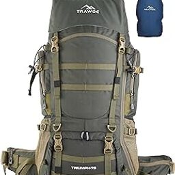 TRAWOC TRIUMPH X 75 Liter Camping Backpack Trekking Hiking Ruckssack Travel Bag Front & Top Loading Laptop/Rain Cover/Shoe Compartment, BHK009-11