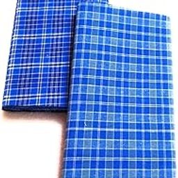 Mps cotton lungis for men,2.25 mts (Pack of 2 piece assorted checks or colors)-image-84