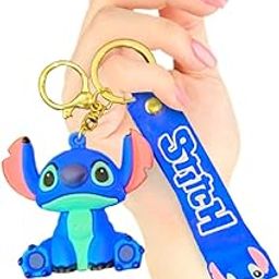 Wanna Party Cartoon Keychains for Boys Girls, Anime Kawaii Keychain, Cute Backpack Key Key Chain Accessories Wristlet Chain Car Charms - Stich-picture-27