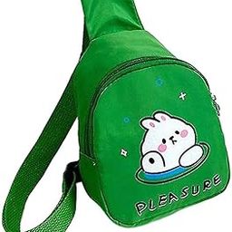 Cartoon Kids Chest Bag with Adjustable Straps - Playful and Practical Toddler Sling Bag (Green)-11
