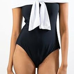 Vanilla Noir Off-Shoulder Monokini with Sarong | Stylish 2-Piece Swimsuit Set for Pool & Beach | Women's Swimwear-49