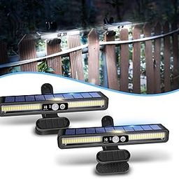 Solar Motion Lights with Clip Outdoor Waterproof 2 Pack 36 LED 6000K Portable Security Light for Fence Garage Camping-image-68
