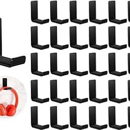 Weewooday 32 Christmas Headphone Hangers, Headphone Wall Hook, Holder with Adhesives, Headset, Wall Mount, Headphone Stand for General Purposes, Game Headphones-image-71