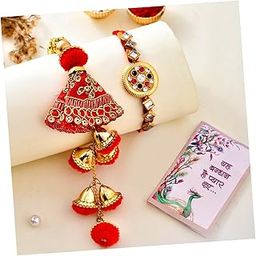Rakhi Combo Set of 2 for Brother and Bhabhi,Rakhi for brother,Rakshabandhan Combo /Lumba Designer Rakhis/ Rakhi For Brother Kids Men Women ( Floral Rakhi, Lumba Rakhi For Bhabhi Sister Girls,Colorful Greeting Card)-46