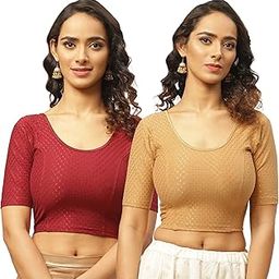 Pure Cotton Saree Blouse Readymade Pack of 2-21