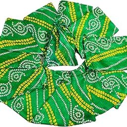 Moira 12pcs 5X7 inch Small Size Bandhej Silk Potli for Gifting, Jewellery Storage, Shagun, Coin Packing (Green)-image-38