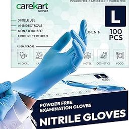 Nitrile Gloves Large Pack of 100, Powder-Free Medical Grade, Food Safe Disposable Examination Gloves 100 Pcs-image-93