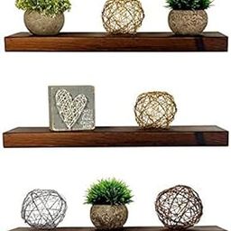 Vm decor Wood 20 Inch Floating Shelves For Wall Set Of 3, Rustic Wall Mounted Ledge Shelf For Bathroom, Bedroom, Living Room-4