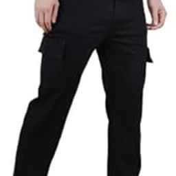 Men's Baggy Black Cargo Jeans with Multiple Pockets, 100 cm Length-image-37