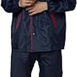 Real Raincoat for Men | Stylish Reversible Waterproof Rainwear Suit with Adjustable Hood | Polyester Jacket, Pants & Carrying Pouch | Zippers & Snap Fasteners-image-3