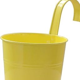UJEAVETTE Metal Iron Hanging Flower Pot Garden Planter Bonsai Pot for Balcony Decor Yellow-image-28
