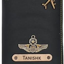 Customised Passport Cover Holder Personalised Name & Charm Leather Passport Cover Holder for Men & Women (Black) Customised Passport Holder for Gift-53