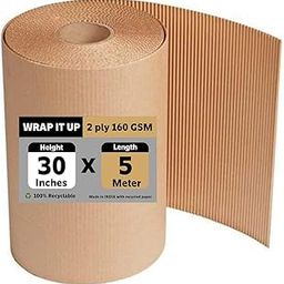 WRAP IT UP Ecofriendly 2 Ply Brown Corrugated Roll For Ecommerce Packaging 160 GSM Paper (30 inch × 5 Meters)-15