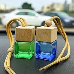 Hanging Car Air Freshener – Natural Essential Oil in Glass Bottle with Wooden Lemongrass & Fresh Breeze Fragrance Assorted Pack of 2 (8 ML) | Lasts up to 60 days | Car Accessories-image-38
