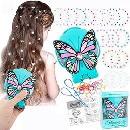 Girls Hair Gems Stamper Butterfly Hair Gem Stapler Kit With 15Pcs Color Gem Patches,Stylish Quick Rhinestone Stamper For Women Kids Girls Party Styling Tool,Pink-image-58