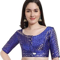 Women's Brocade Round Neck Saree Blouse-picture-50